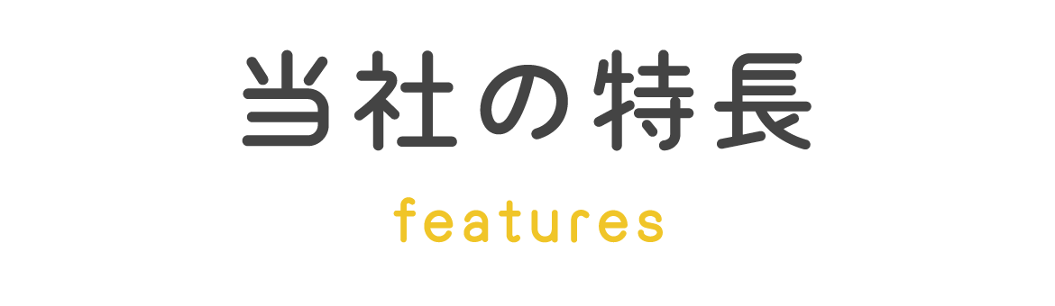 見出し：当社の特長　features